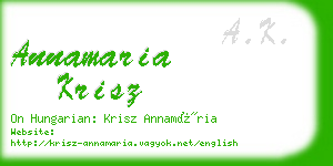 annamaria krisz business card